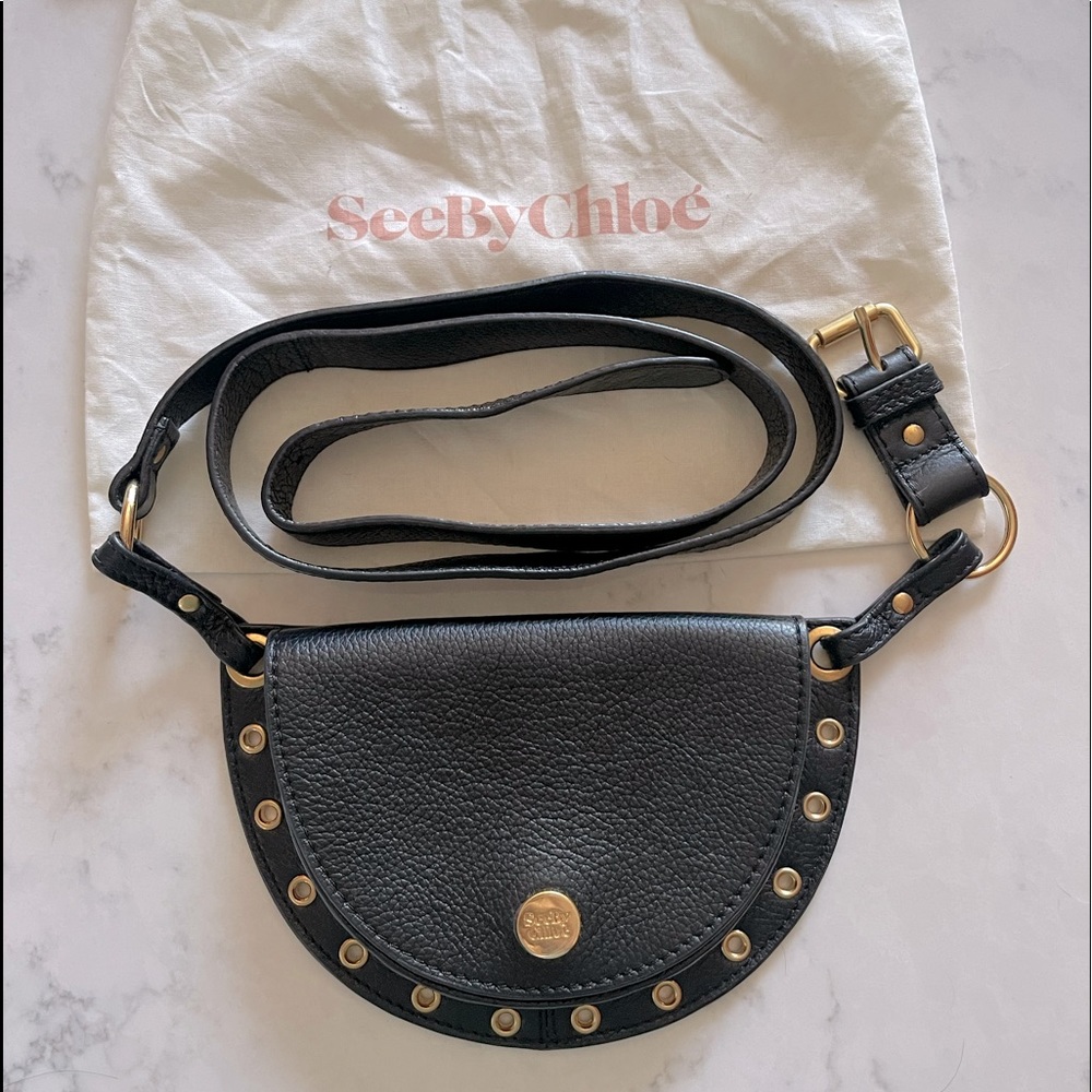 See By Chloe Kriss convertible grommet belt bag-black